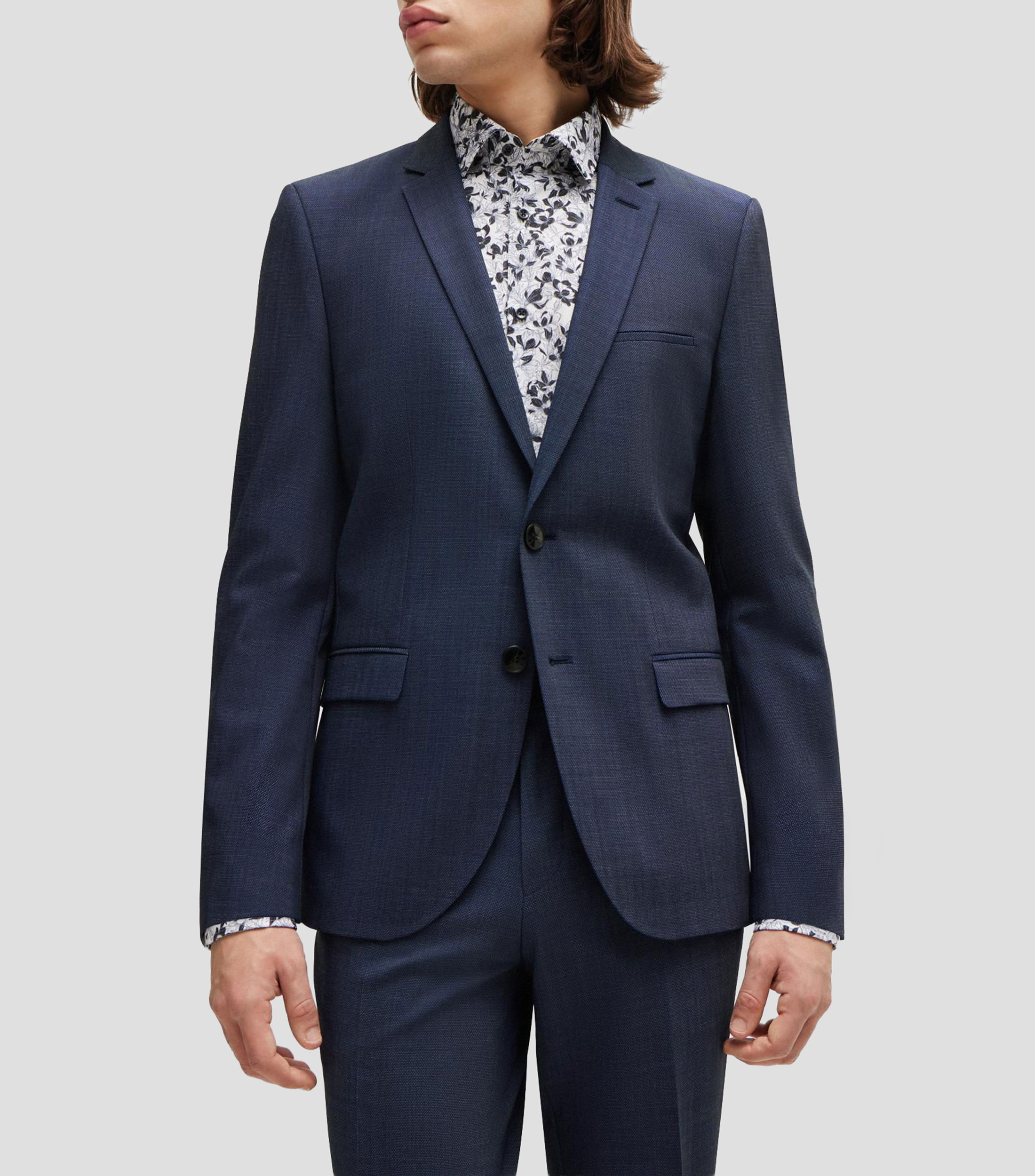 Saco extra slim de sarga elástica Hombre